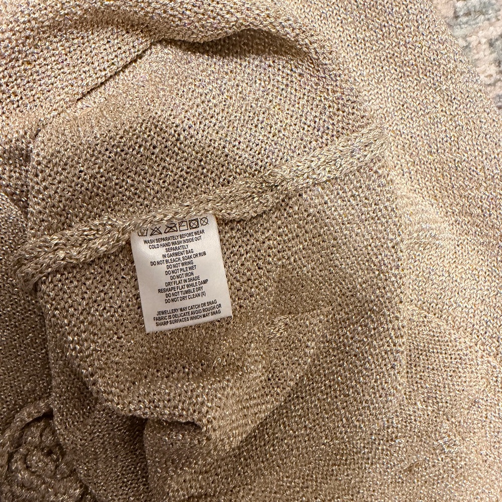 Meshki Beige/Gold Sparkle Maxi Dress - Picture 4 of 6